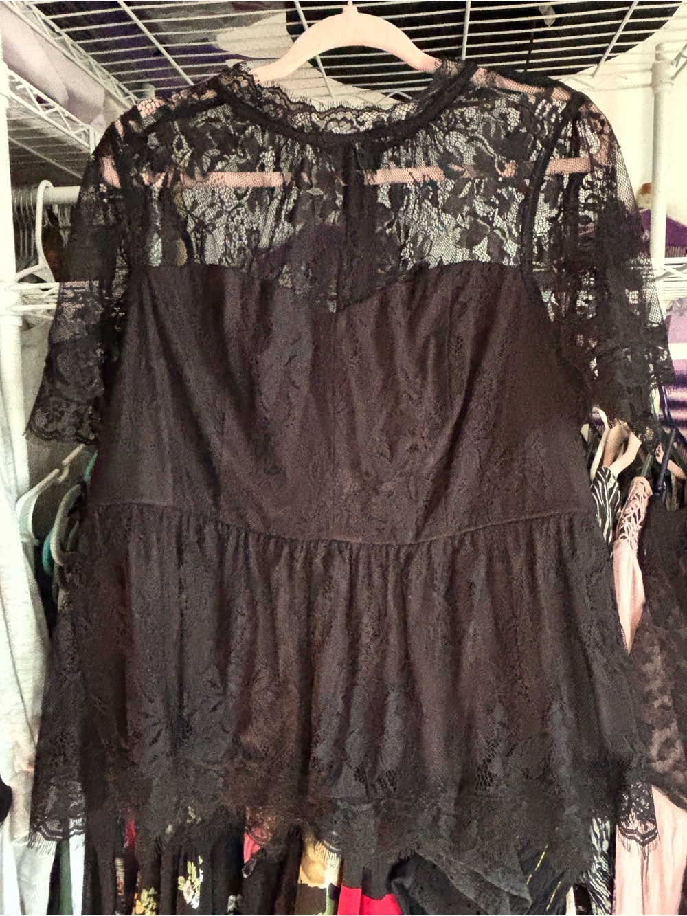 torrid Black Lace Peplum Blouse